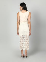 Gaiia Crochet Beachwear Co-Ord Set - Beige