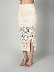 Gaiia Crochet Beachwear Co-Ord Set - Beige