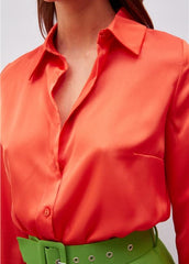 Gaiia Satin Shirt Bodysuit