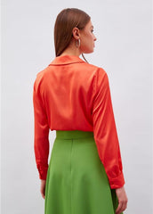 Gaiia Satin Shirt Bodysuit