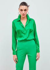 Gaiia Satin Shirt Bodysuit