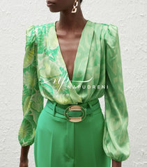 Gaiia Women Printed Bodysuit