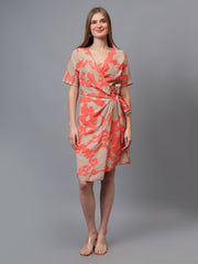 Gaiia Printed Wrap Around Dress
