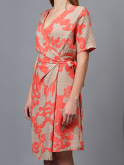 Gaiia Printed Wrap Around Dress