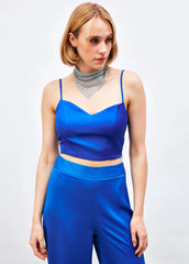 Gaiia Satin Bustier Crop Top