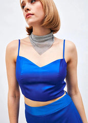 Gaiia Satin Bustier Crop Top