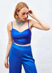 Gaiia Satin Bustier Crop Top