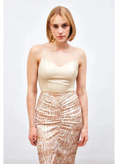 Gaiia Satin Bustier Crop Top