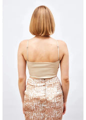 Gaiia Satin Bustier Crop Top