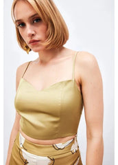 Gaiia Satin Bustier Crop Top