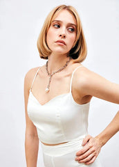 Gaiia Satin Bustier Crop Top