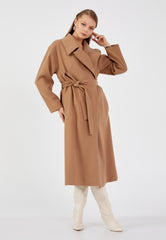 Gaiia Solid Colour Trench Coat With Belt