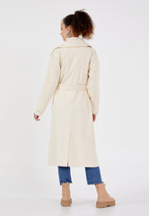 Gaiia Solid Colour Trench Coat With Belt