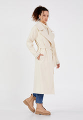 Gaiia Solid Colour Trench Coat With Belt