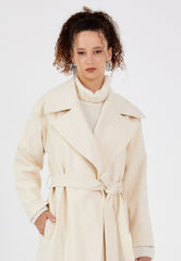 Gaiia Solid Colour Trench Coat With Belt