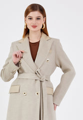 Gaiia Double-Breasted Long Coat