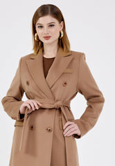 Gaiia Double-Breasted Long Coat