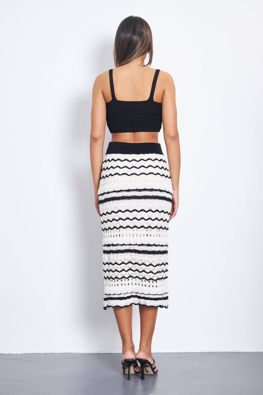Gaiia Crochet Crop Top And Skirt Set - GAIIA