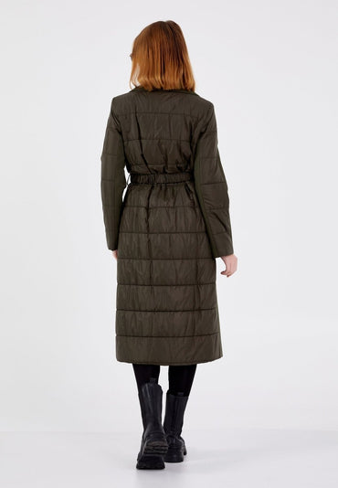 Gaiia Women Suede Long Coat With Belt - GAIIA