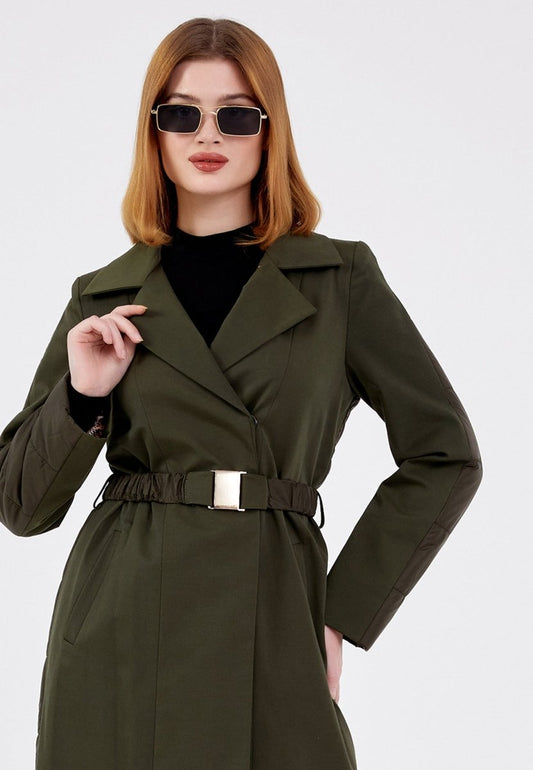 Gaiia Women Suede Long Coat With Belt - GAIIA