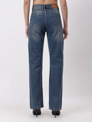 Golden Snake Print Denim