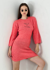 Gaiia Mini Rib Jumper Dress - Peach