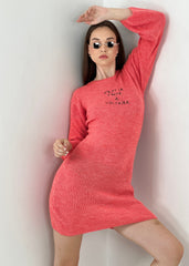 Gaiia Mini Rib Jumper Dress - Peach