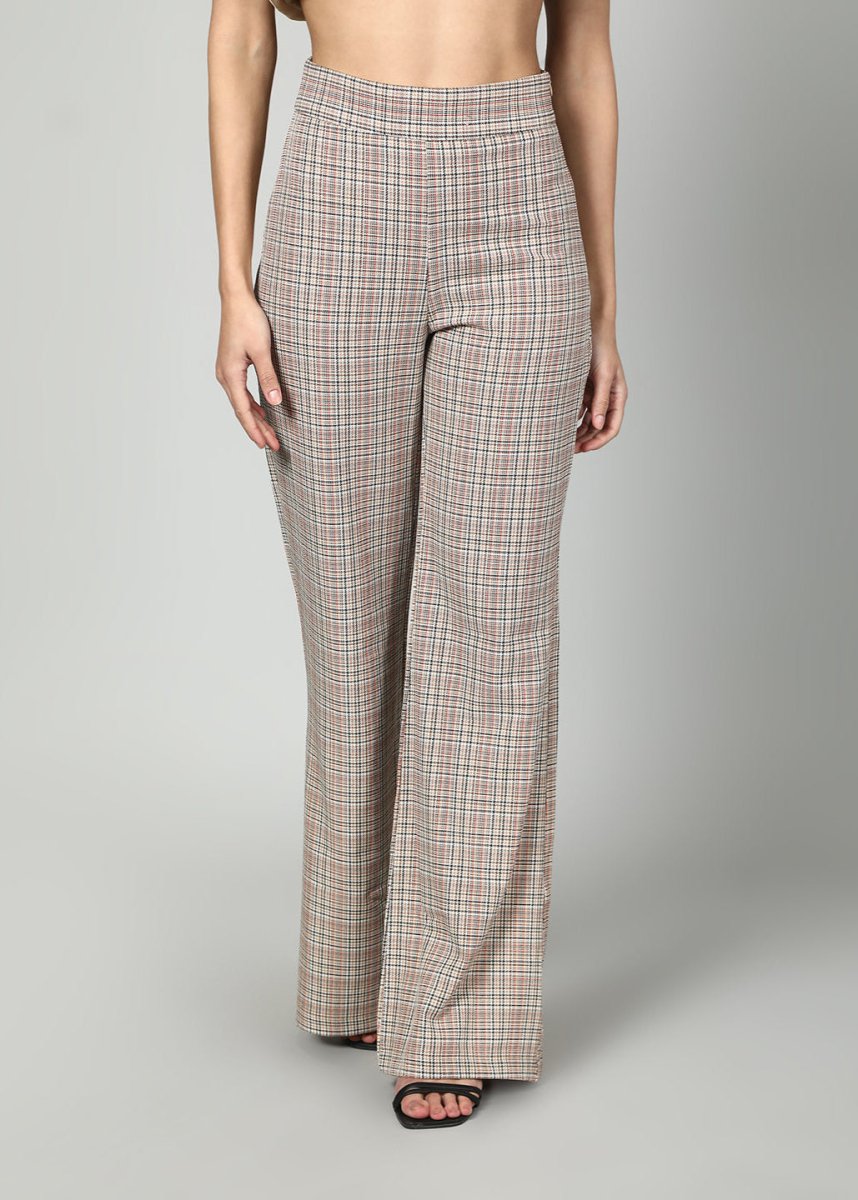 Gaiia Checkered Waistcoat And Trouser Set - Beige - GAIIA