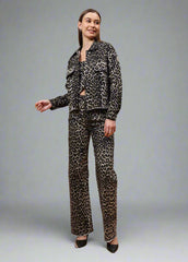 Gaiia Denim Jacket Leopard Print - Black