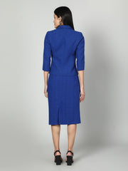 Gaiia Solid Color Tweed Blazer And Skirt Set