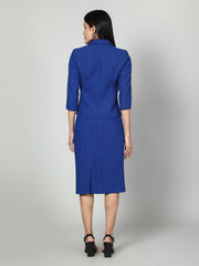 Gaiia Solid Color Tweed Blazer And Skirt Set