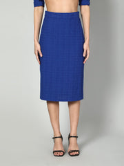 Gaiia Solid Color Tweed Blazer And Skirt Set