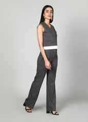 Gaiia Grey Waistcoat And Trousers Set - Grey