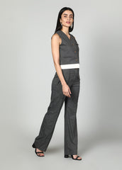 Gaiia Grey Waistcoat And Trousers Set - Grey