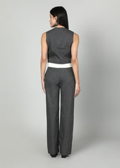 Gaiia Grey Waistcoat And Trousers Set - Grey