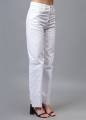 Gaiia Five Button White Denim Jeans