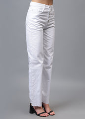 Gaiia Five Button White Denim Jeans