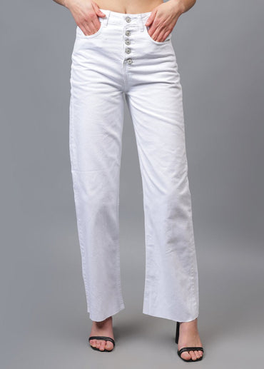 Gaiia Five Button White Denim Jeans - GAIIA