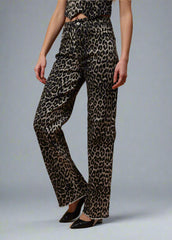 Gaiia Leopard Print Straight Leg Jeans