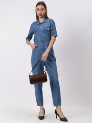 Gaiia Denim Jumpsuit - Blue