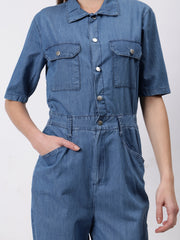 Gaiia Denim Jumpsuit - Blue