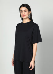 Gaiia Women Black Half Sleeves Co-Ord Set