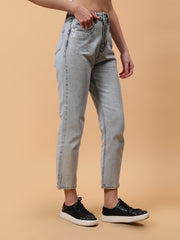 Gaiia Shimmer Tapered Fit Denim Jeans