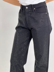 Gaiia Straight Jeans With Rhinestone