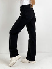 Gaiia Straight Jeans With Rhinestone