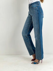 Gaiia Straight Jeans With Rhinestone