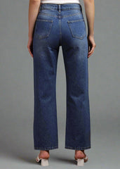 Gaiia Straight Jeans With Rhinestone