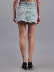 Gaiia Silver Snake Print Mini Skirt