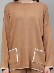 Gaiia New Round Neck Pocket Pattern Co-Ord Set