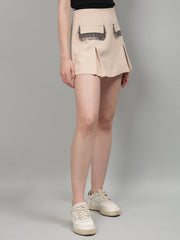 Gaiia Solid Colour Skorts With Embellished Pockets
